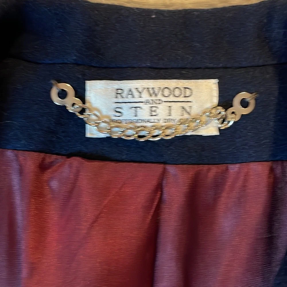 Raywood and Srein Wool Navy Dress Coat Jacket Small Medium Vintage - Picture 4 of 15